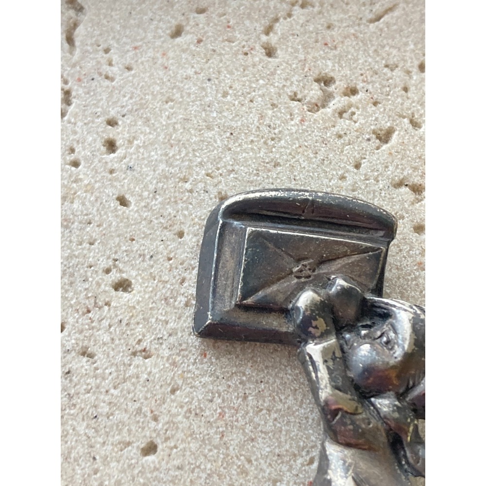 Vintage Hummel Pewter Brooch Pin 3" Letter to Santa Claus‎ 1940's Whimsical - Picture 6 of 7